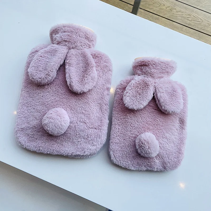 Cartoon Bunny Hot Water Bag Bottle For Girls Plush Shoulder Hand Warmer Heat Pack Warm Belly Instant Winter Water Heating Pad