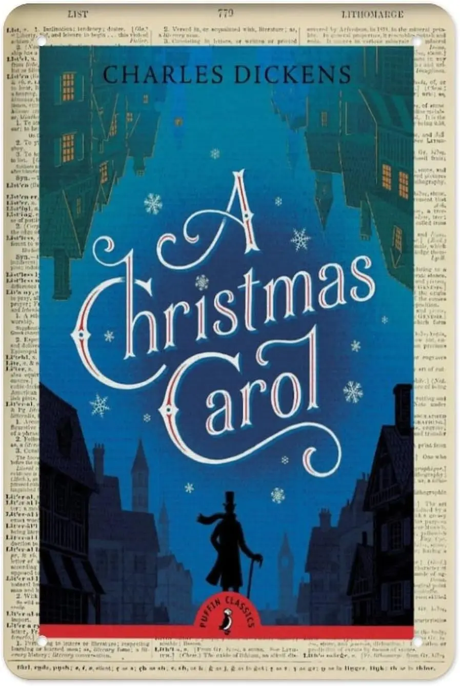 Letrero de hojalata de Metal, Carol de Navidad de Charles Dickens, carteles de libros Vintage, para aula, oficina, sala de estar, pared del dormitorio