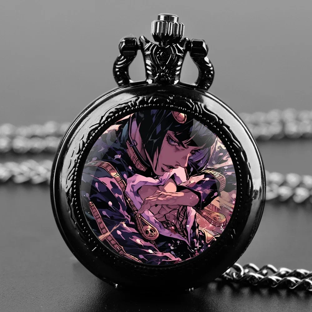 

Винтажные кварцевые карманные часы Jojo Bizarre Adventure в стеклянном куполе, мужские и женские, с цепочкой-кулоном, часы-украшение, подарки