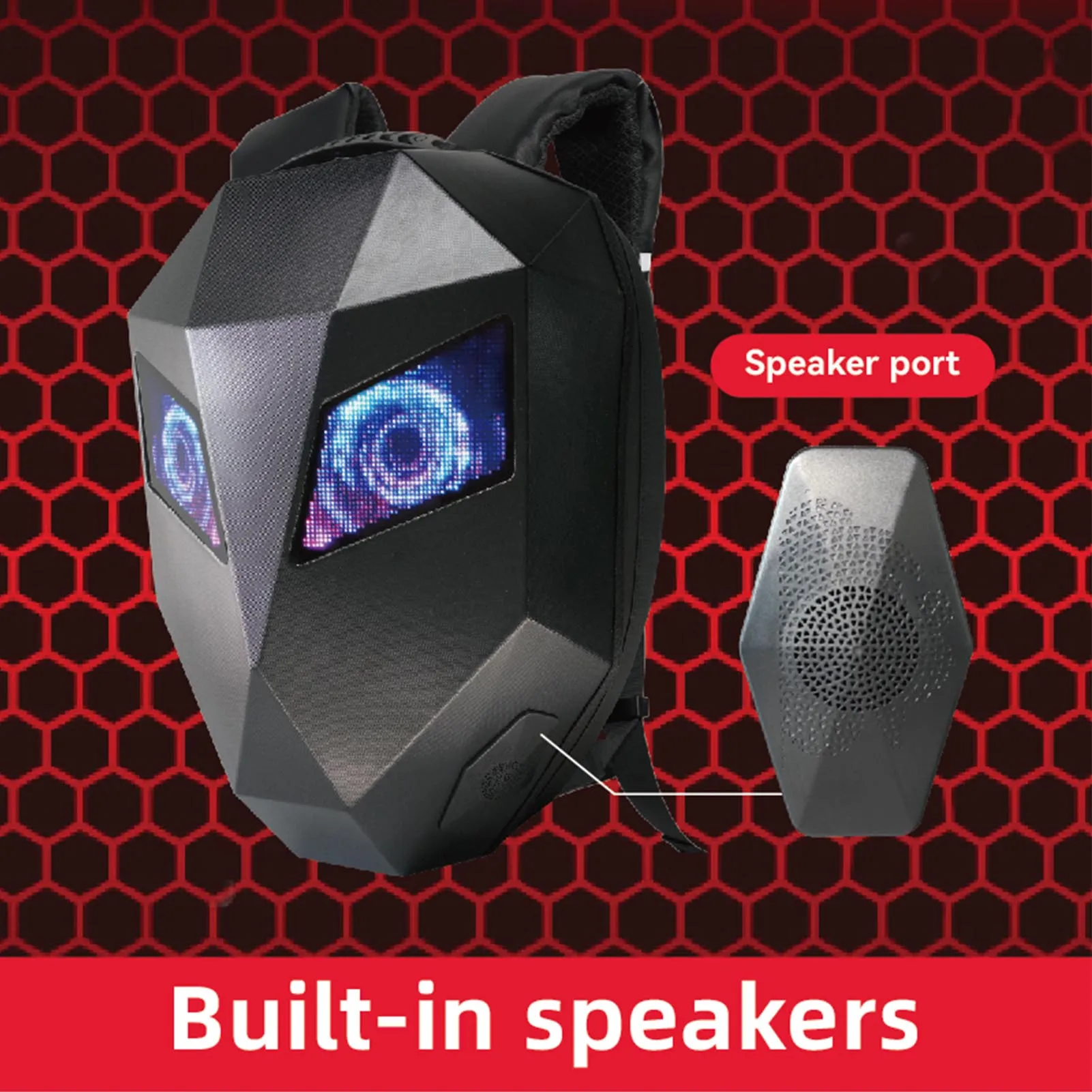 

LED Motorcycle Backpack with Programmable Screen Hard Shell Water Proof Large Capacity Cycling Helmet Backpack