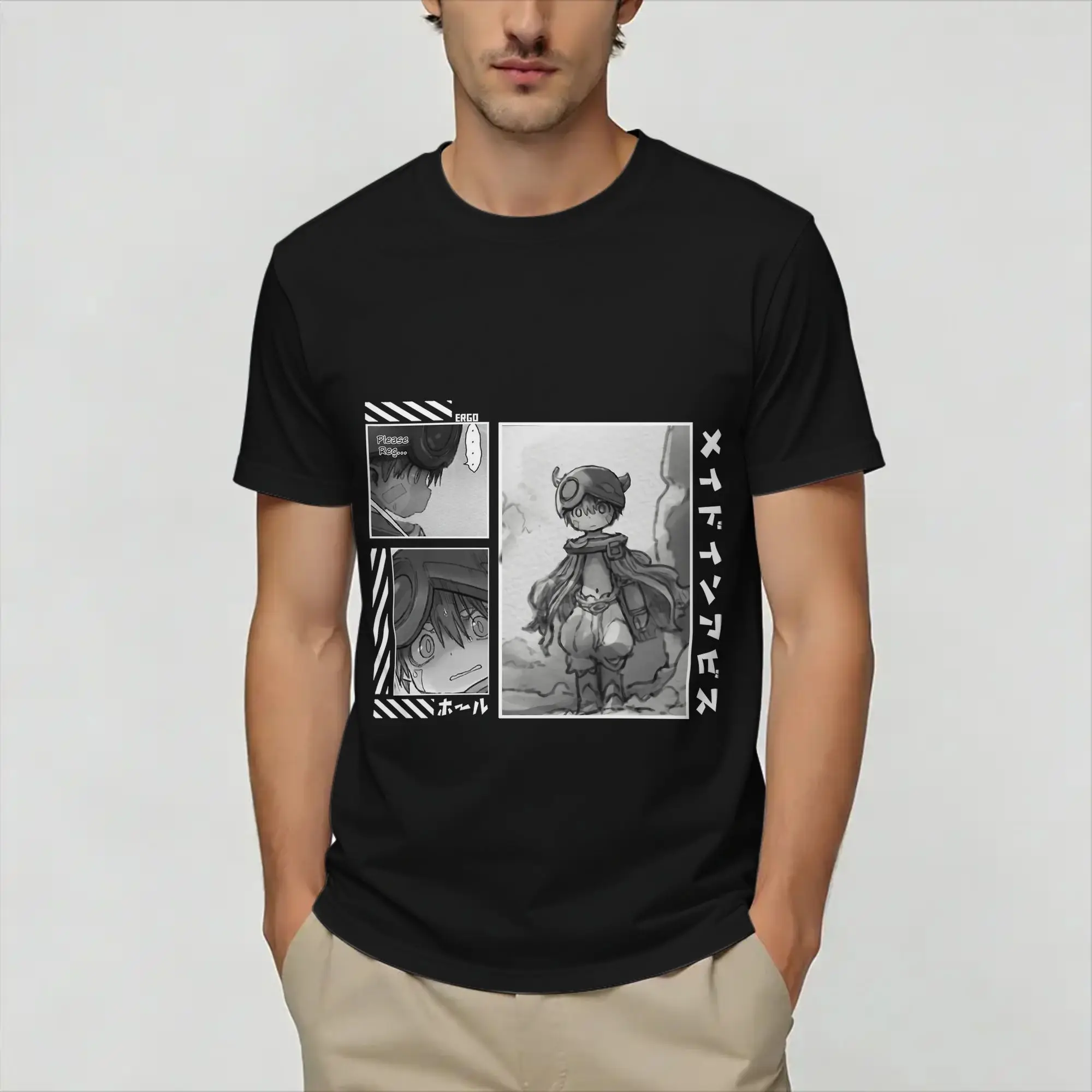 Casual T-Shirt Summer Made In Abyss Hippie T-Shirts  Pure Cotton Tee Shirt for Men Y2K Fun Plus Size 6XL Short Sleeve Top Tees
