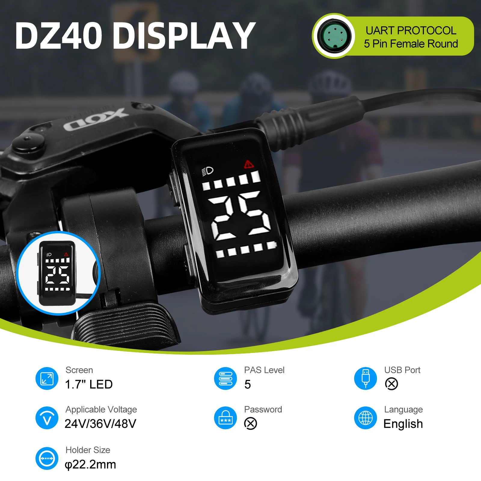Bafang UART Display Protokoll LCD Instrument 36V 48V 52V EKD01 Bluetooth Computer DZ40 DPC18 SW2-M58 für Hub Mid Motor Ebike Kits