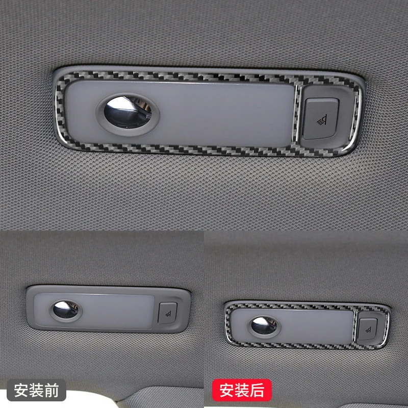 

FOR Audi 10-18 Q5 Retrofitting rear seat reading lights Decorative frame sticker Q5 Carbon fiber interior modification