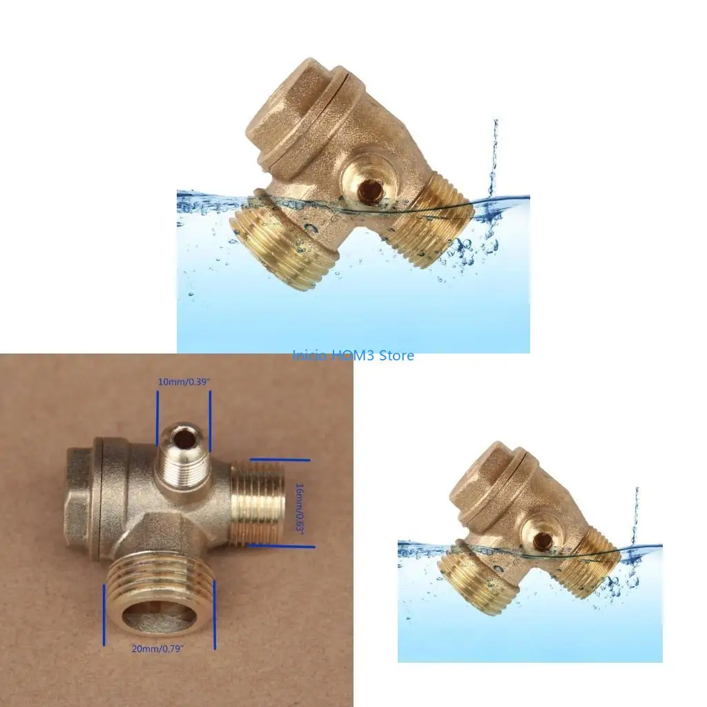 A5YD Air Compressor Unidirectional 3-Way Workshop Fittings Check Connector Tool