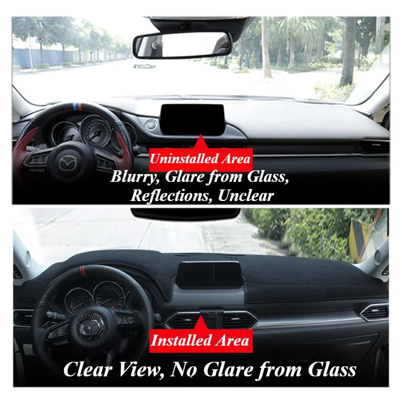 

Car Dashboard Cover Protective Pad Sunshade Carpet Inner Anti-sun Anti-Slip Mat Sticker Interior Decor for Mazda CX-5 2017-2021