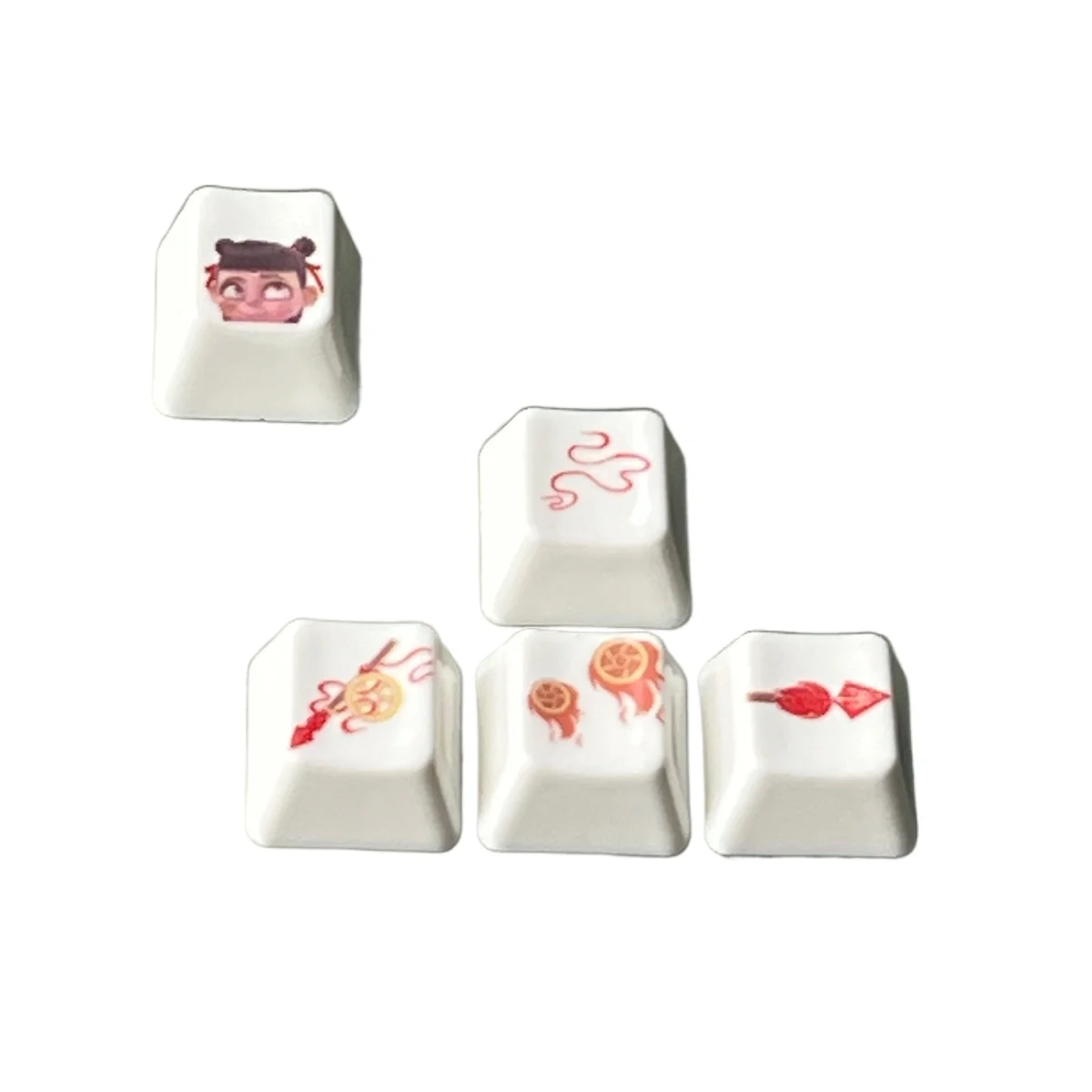 

Керамические колпачки для клавиш WASD и ESC, изготовленные на заказ колпачки для механических клавиатур, набор из 5 клавиш, заводская высота, художественные колпачки для клавиш, подарки для ПК