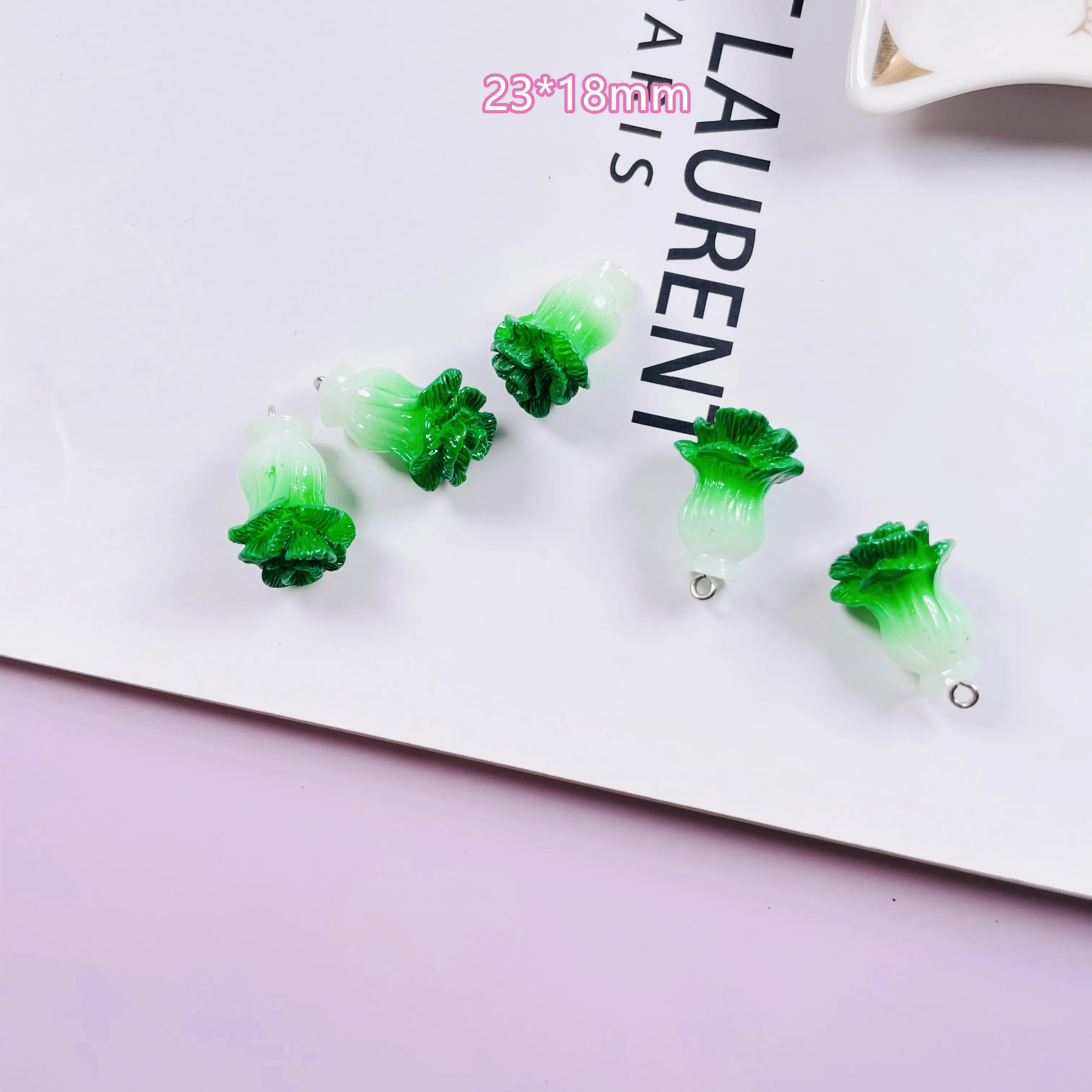 10pcs Resin Chinese cabbage jewelry DIY key chain earrings charms Sweet handmade DIY decoration