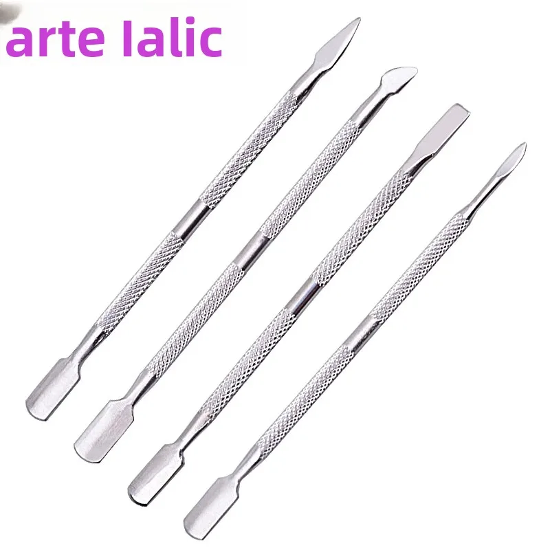 Removedor de cutícula de aço inoxidável 4 tamanhos, dupla face, dedo, pele morta, empurrador de cutícula, manicure, ferramenta de cuidados com as unhas