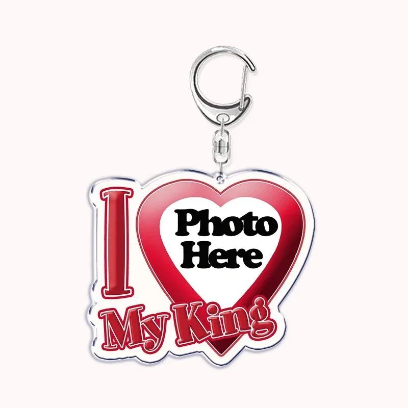 Custom I Love My Boyfriend Girlfriend Keychains Key Chain Photo Wife Mommy Daddy King Queen DIY Keyring Birthday Friends Gifts