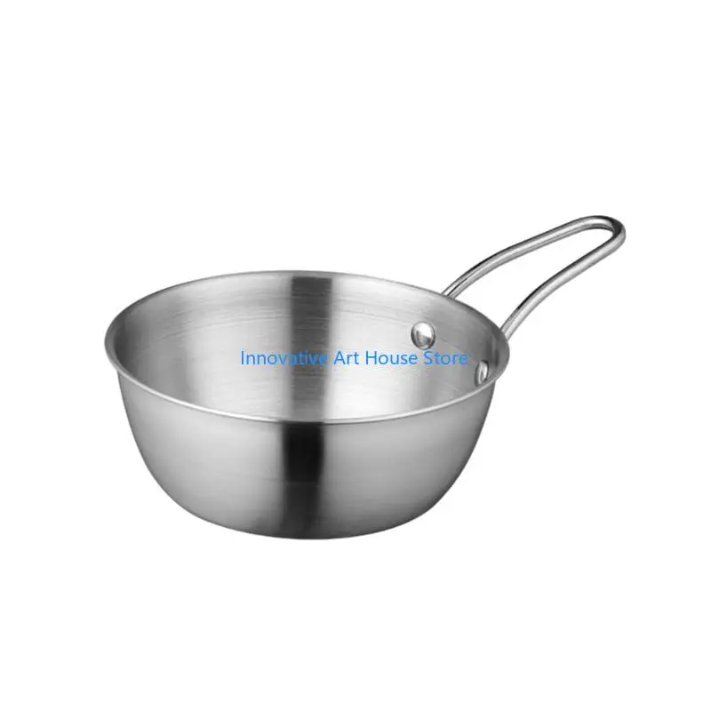 E1PC 304 Metal Table Service Bowl with Wire Handle for Daily Soup Duty