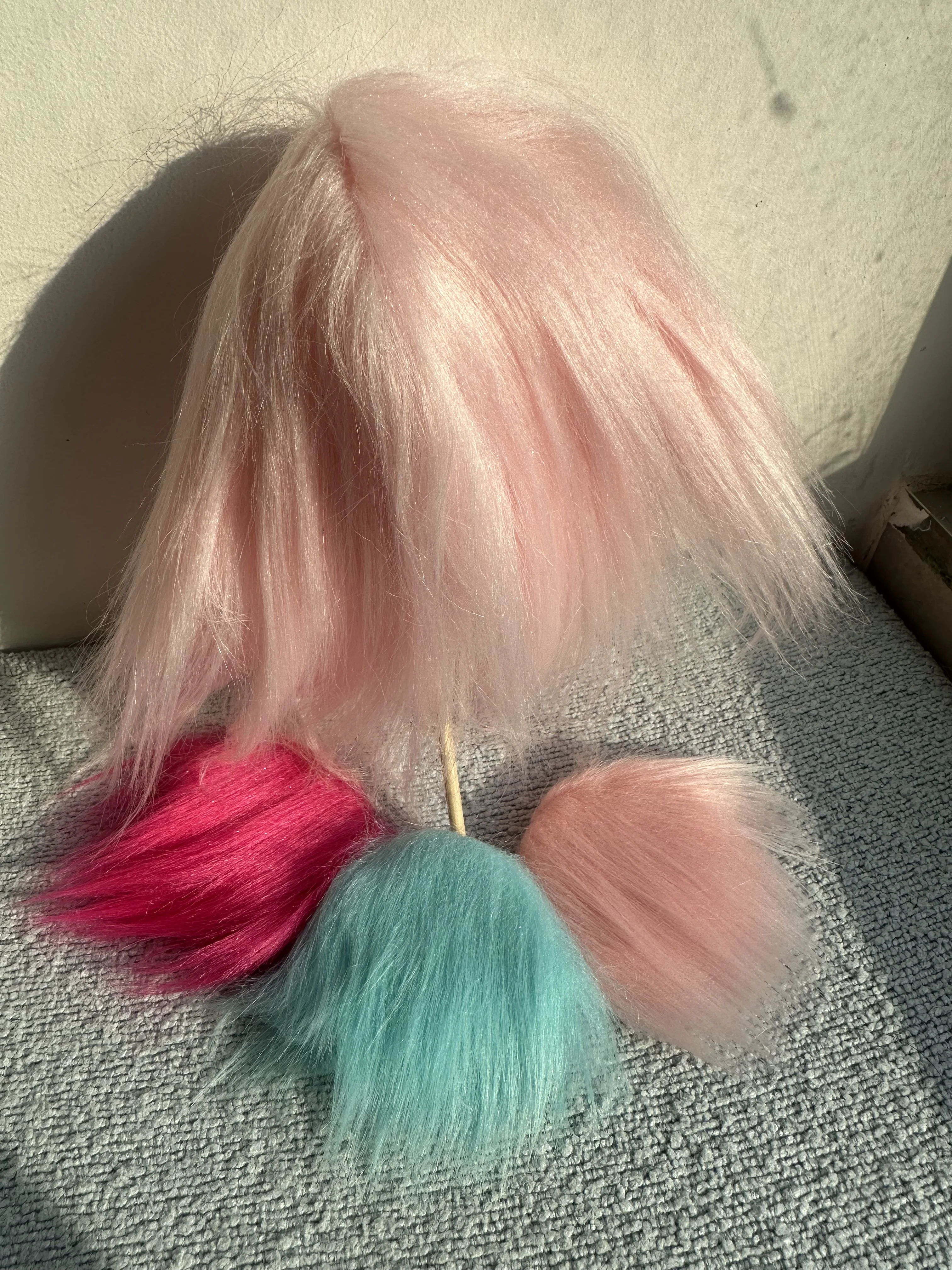 

D09-P389 children handmade toy 1/12 1/8 1/6 1/4 1/3 MSD bjd doll wig red blue pink black DIY long straight hair 1pcs