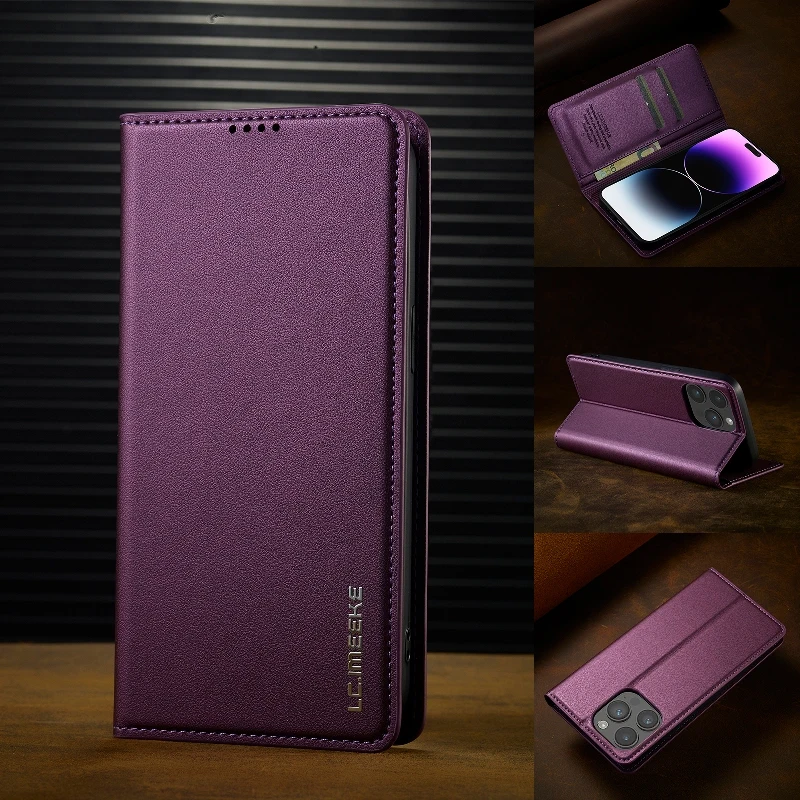 

Side Magnetic Flip Phone Cover For Xiaomi Poco X5 Pro Remi Note 13 Pro 12S 11S 12 Pro Leather Built-in Wallet Card