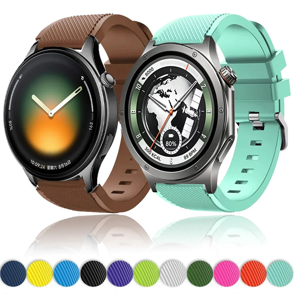 22mm Silicone Sports Soft Strap for Xiaomi Watch 5 S5 S4 S3-2 Bracelet Oneplus Watch 4 3 2 Lite Band Realme Watch 5 S Wristband