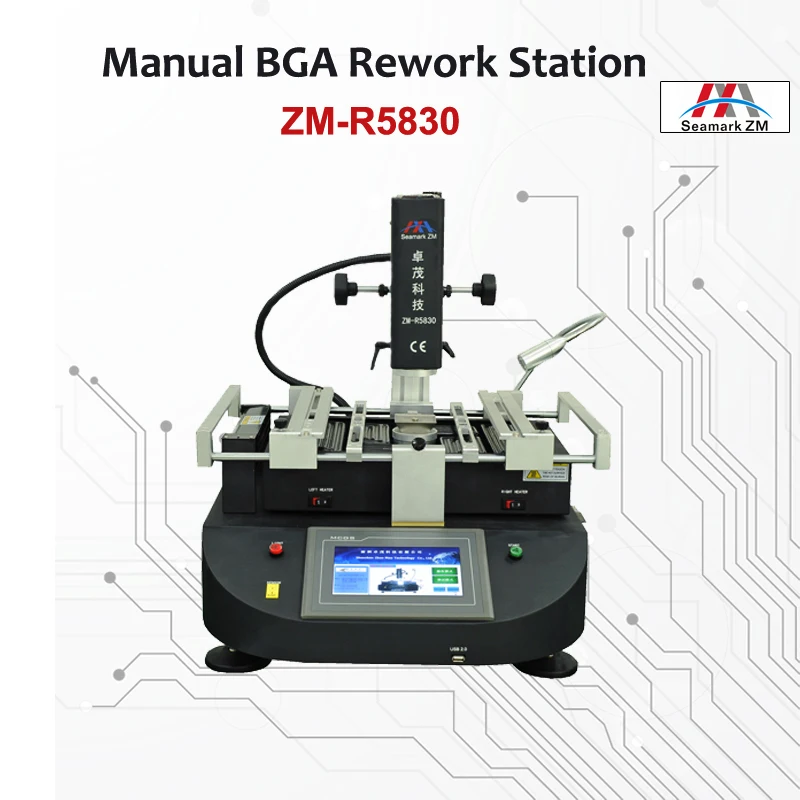 Original ZM-R5830 Hot Air BGA Rework Station 3 Zones Chip Reballing Machine with Touch Screen 220V 50/60Hz 4500W