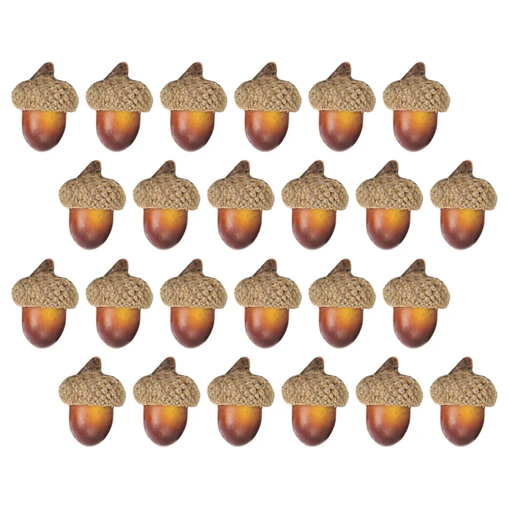 

100pcs Simulated Acorn Decoration Artificial Fruit Bowl Filler Foam Acorns Craft Supplies Fall Ornaments Christmas Tree