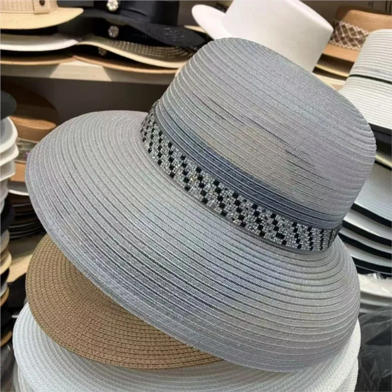 Large brim hat women's summer fisherman's curved sunshade