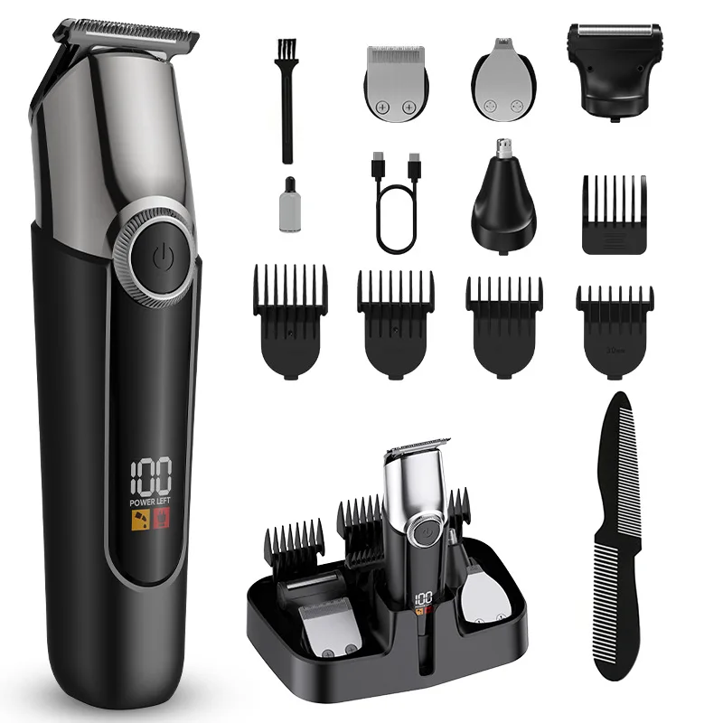 

5-in-1 Electric Cordless Hair for Clipper Trimmer Grooming Kit for Men for Nose Ear Facial Beard Hair Trimming USB Power for Hot