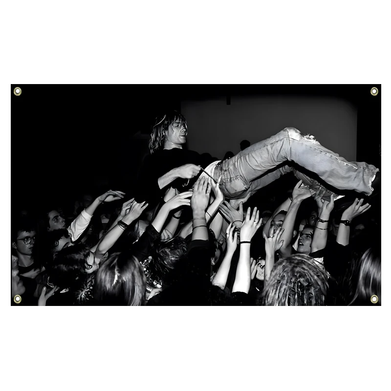 Kurt Cobain Music Rock Band Singer Flag Funda para álbum musical 3x5 pies 2x3 pies, utilizada para decoración del hogar