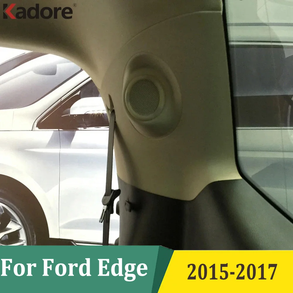 For Ford Edge 2015 2016 2017 Interior Audio Speaker Decoration Cover Trim Ring Frame Car Accessories ABS Matte