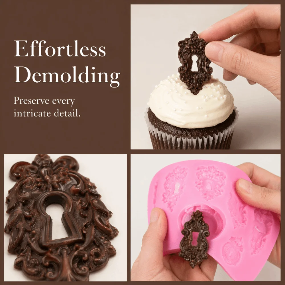 Reusable Silicone 3D Muffin Molds Pink Non-Stick Silicone Mold Relief 3D Wear Resistant Decorative Mold Cake Decoration