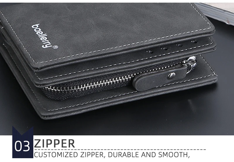 Brand Men PU Leather Short Wallet With Zipper Coin Pocket Vintage Big Capacity Male Short Money Purse Card Holder New