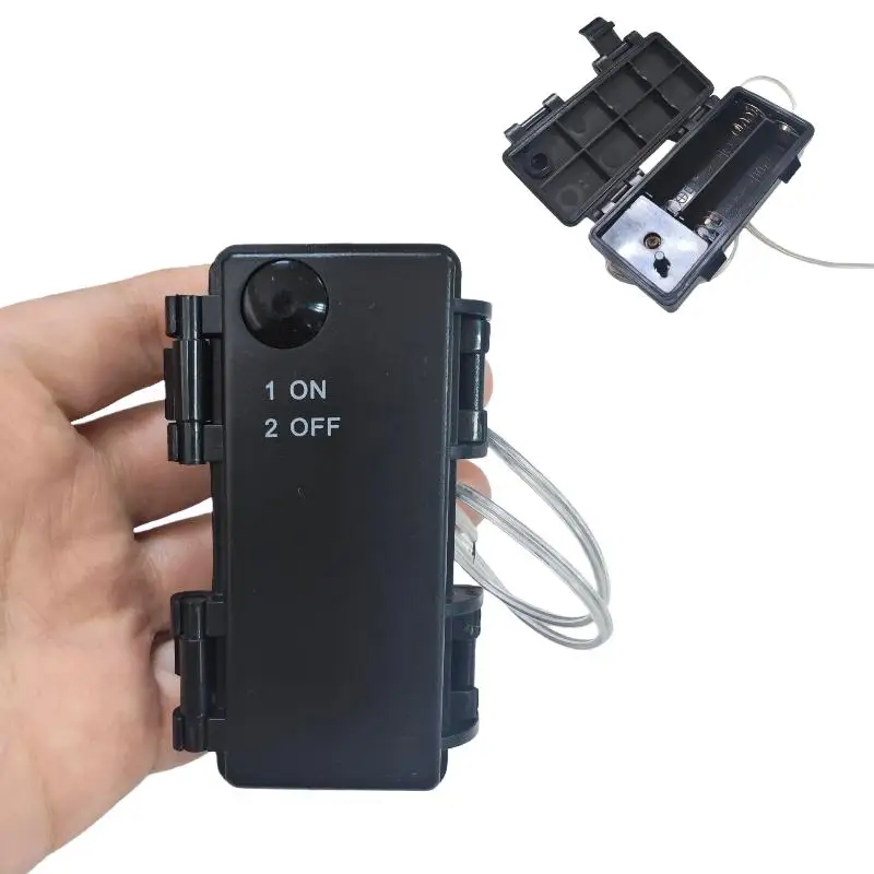 AA Battery Box 2 Sections AA Battery Holder 3V No.5 Waterproof Dustproof Battery Cartridge With ON-OFF For Home Electronic Setup