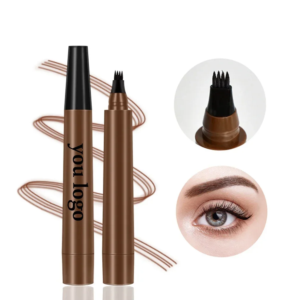 Private Label Liquid Eyebrow Pencil Custom Bulk Rough Version of Four-head Bifurcated Simulation Original Long-lasting Makeup