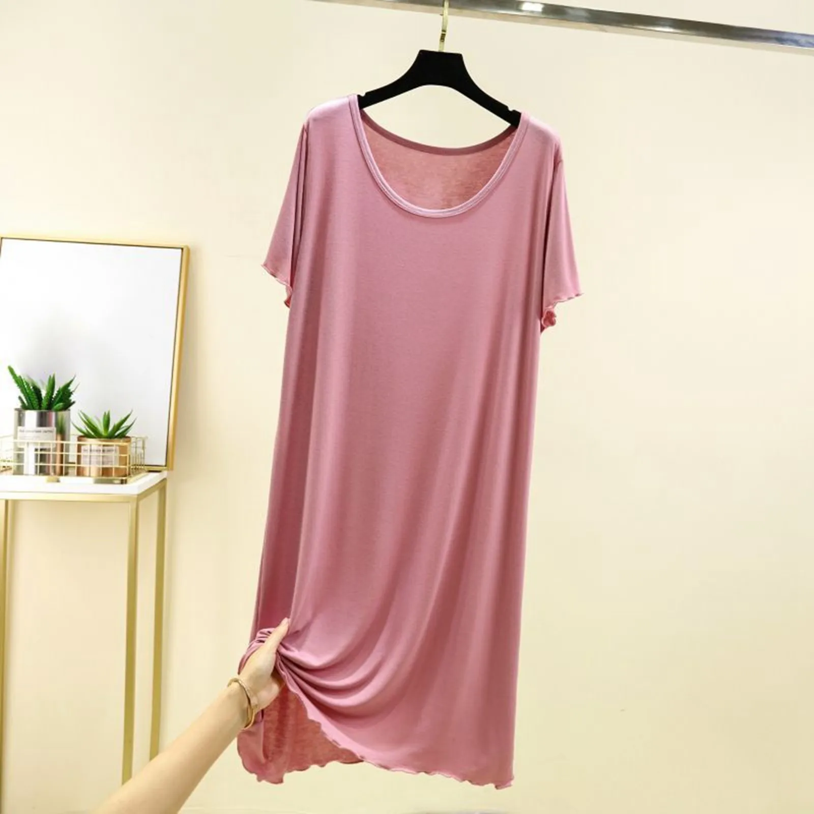 

Women Summer Tunic Dress V Neck Casual Loose Summer Lightweight Round Neck Casual Home Formal Swing Dresses for Women Evening