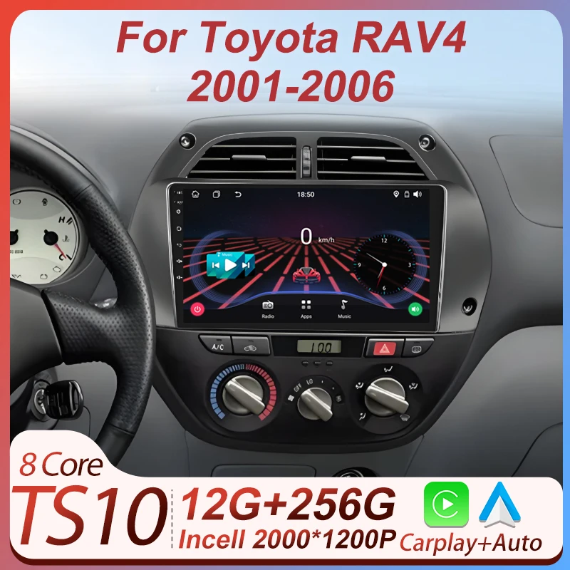 

Stereo Head Unit Android For Toyota RAV4 2001-2006 GPS Navigation Intelligent System Carplay 8 Core RDS 5G Bluetooth No 2din DVD