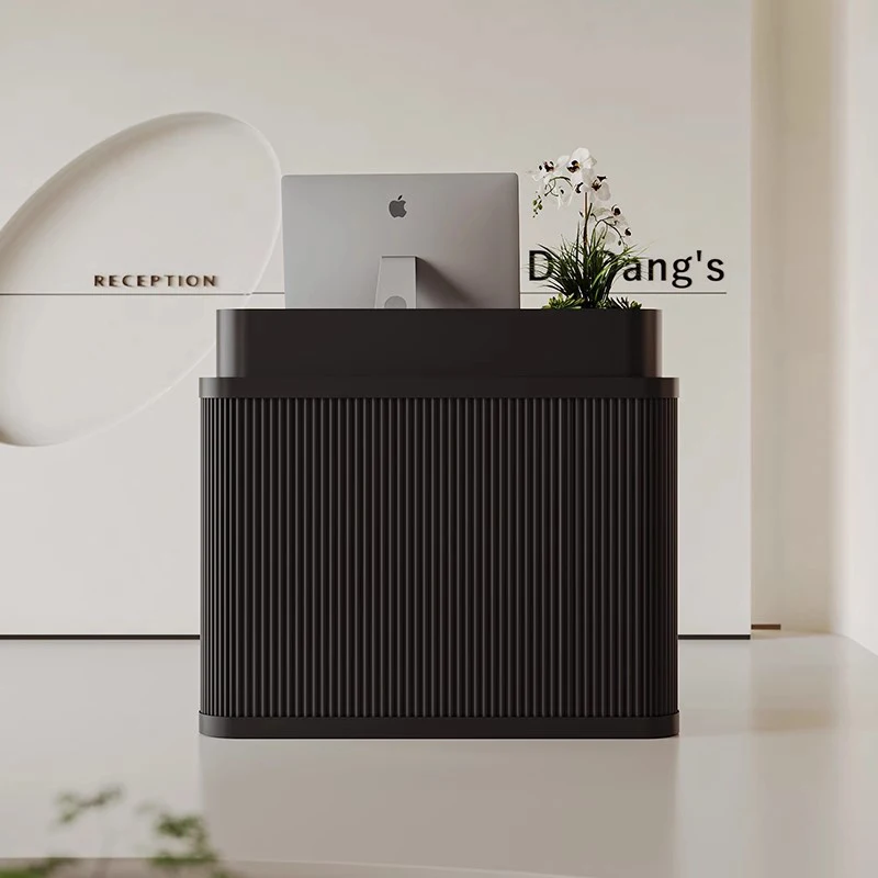 Hotel Cream Wind Cashier Welcome Desk Table Simple Small Guide Bar Beauty Salon Front Desk Reception Desk