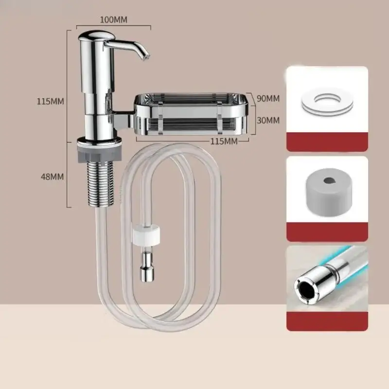 Stainless Steel Sink Soap Dispenser Smooth Press Pump Drip Proof Suitable for Bathroom Kitchen Home Use