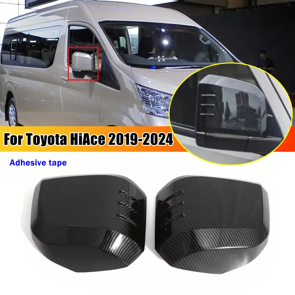 For Toyota HiAce Granvia Commuter 2019 2020 2021 2022 2023 Car Rearview Side Mirror Cover Wing Cap Door Housing Shell Trim