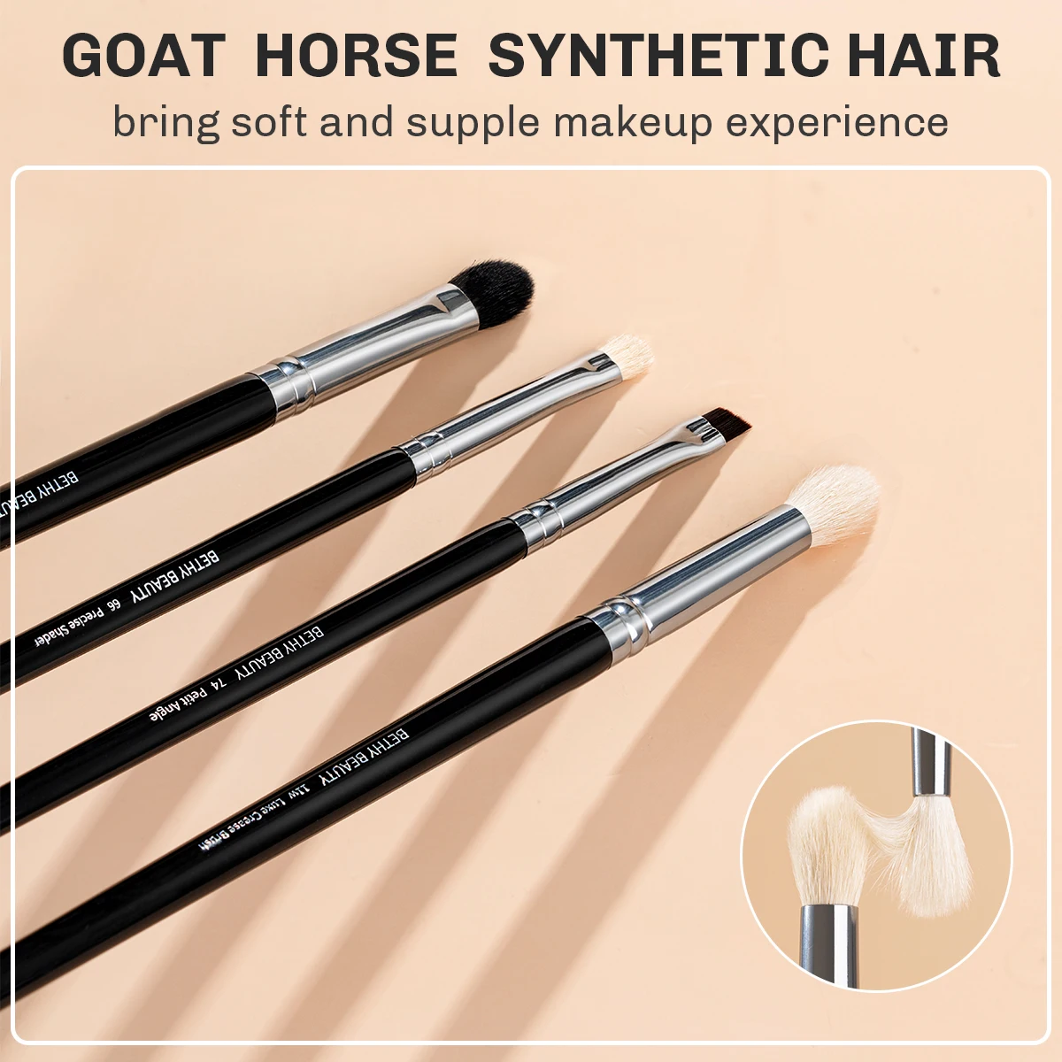 Makeup Brush Set 8 Pcs Brochas Maquillaje Eye Shadow Brow Goat Hair Synthetic Highlight Blush  Bethy Beauty Makeup Tools