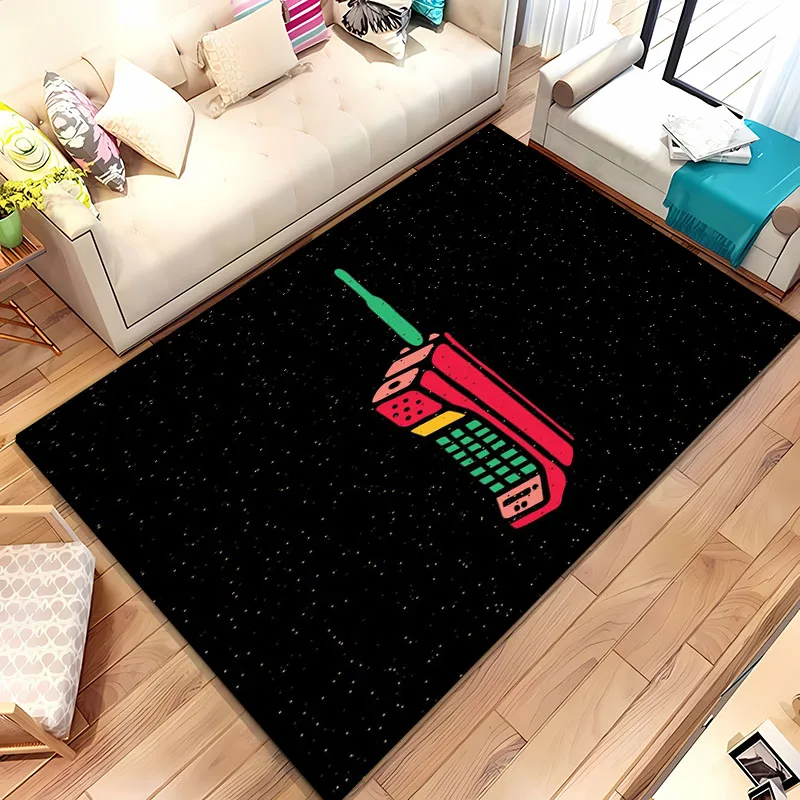 Retro Phone Carpet ,3D HD Printing for Living Room Cartoon Children's Bedroom Sofa Doormat Floor Tapete Anti-slip Mat Decor Rugs