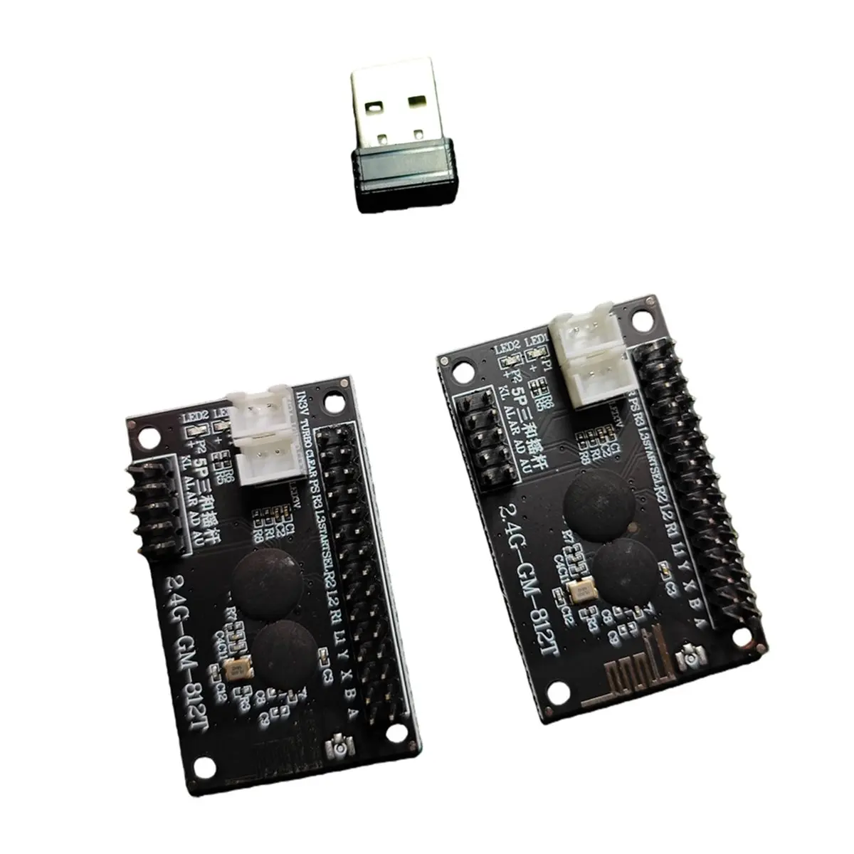 A64I 2.4G Wireless 2 Players for USB Zero Delay Joystick Encoder PCB Board for Diy Game Console Parts.