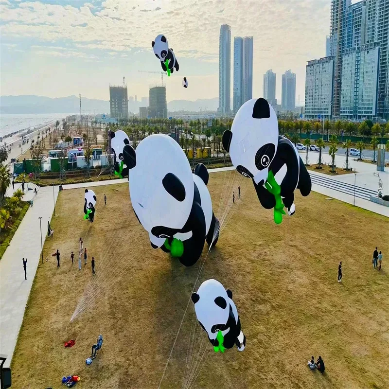 Free shipping panda kites flying for adults kites line inflatable kites pendant professional wind kites show soft octopus kites