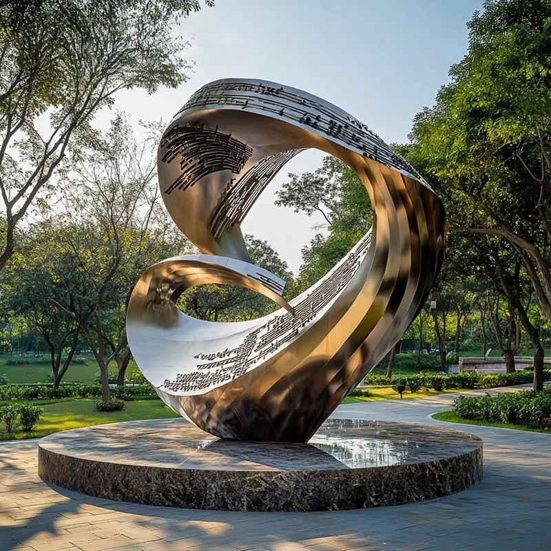 

Stainless Steel Garden Sculpture Hotel Lobby Art Statue Water Feature Decoration