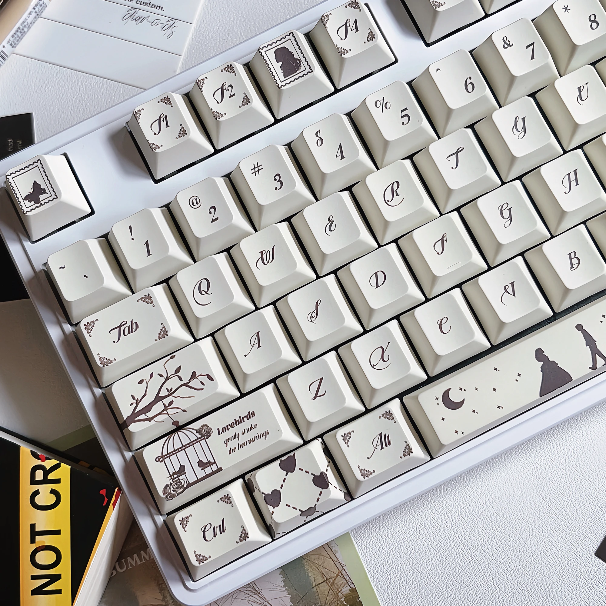 

120 Keys Encountered By Keycaps Cute Theme Keycap Moa Game Key Cap Anime PBT DYE SUB Cherry MX Switch for Mechanical Keyboard