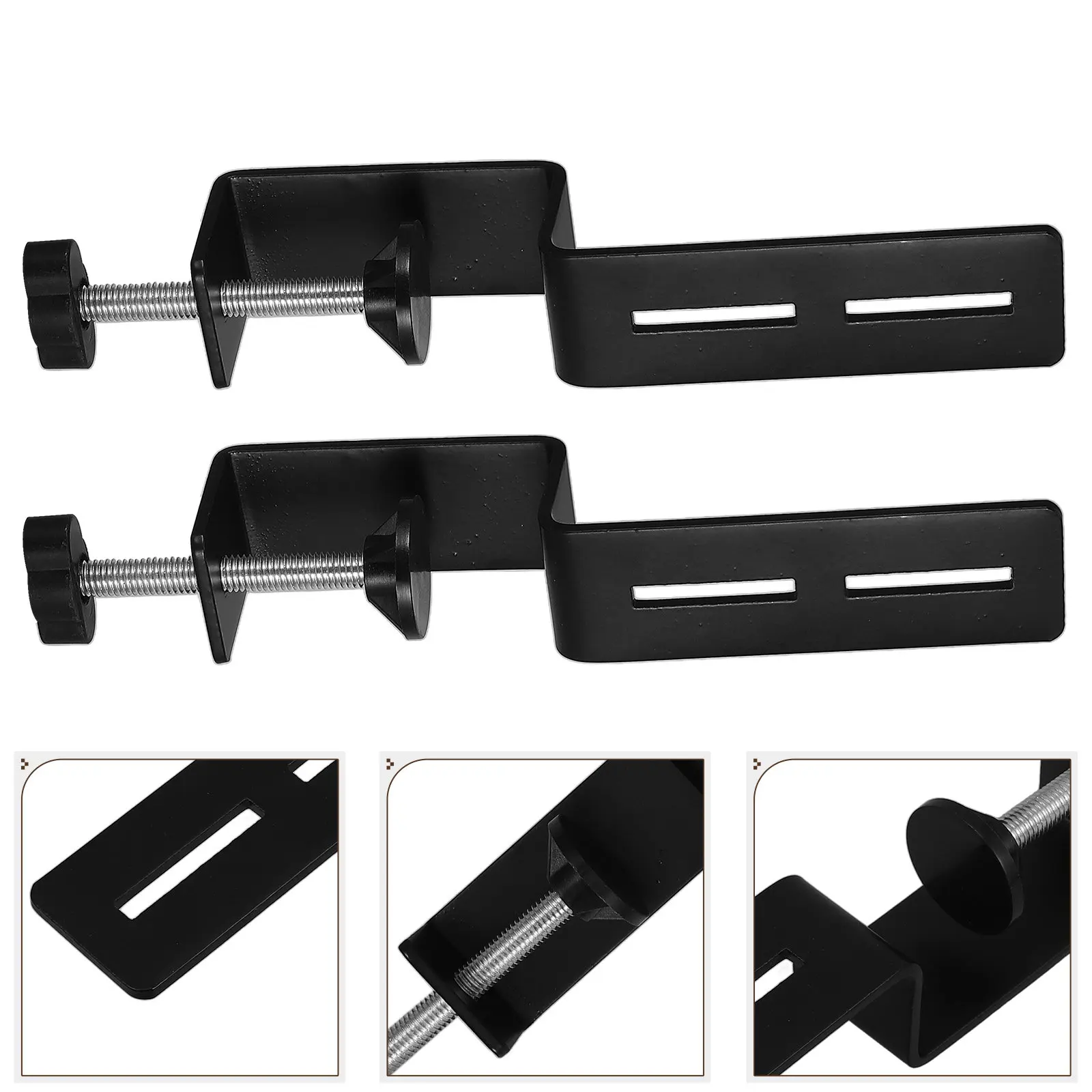 2Pcs Metal Painted Perforated Board Mounting Bracket Heavy Duty Desk Table C Clamp for Workshop Office Craft Room Pegboard