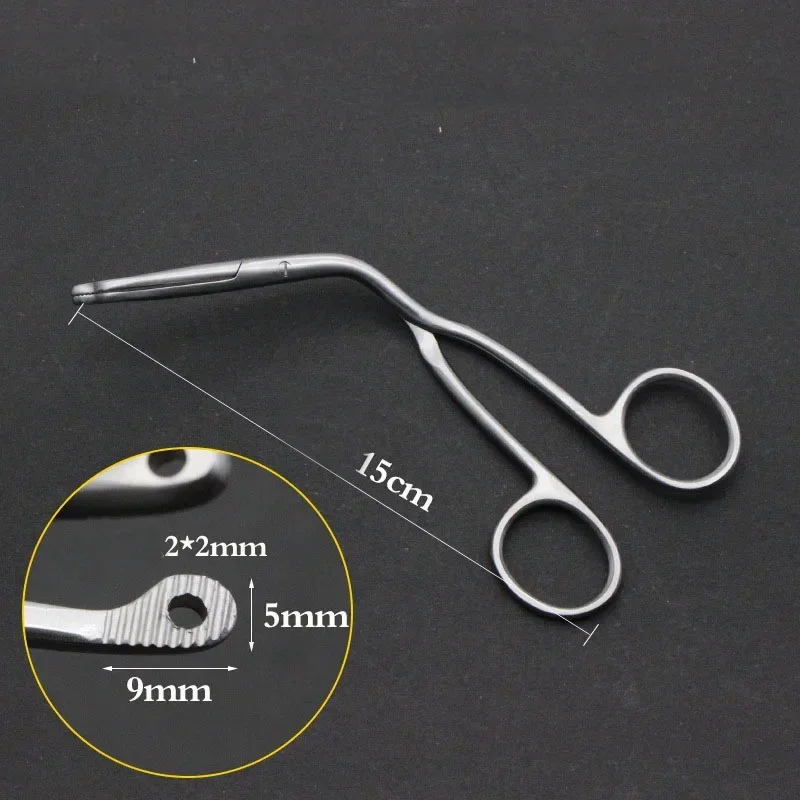 External foreign body laryngeal forceps indirect laryngeal with fish bone clamp back