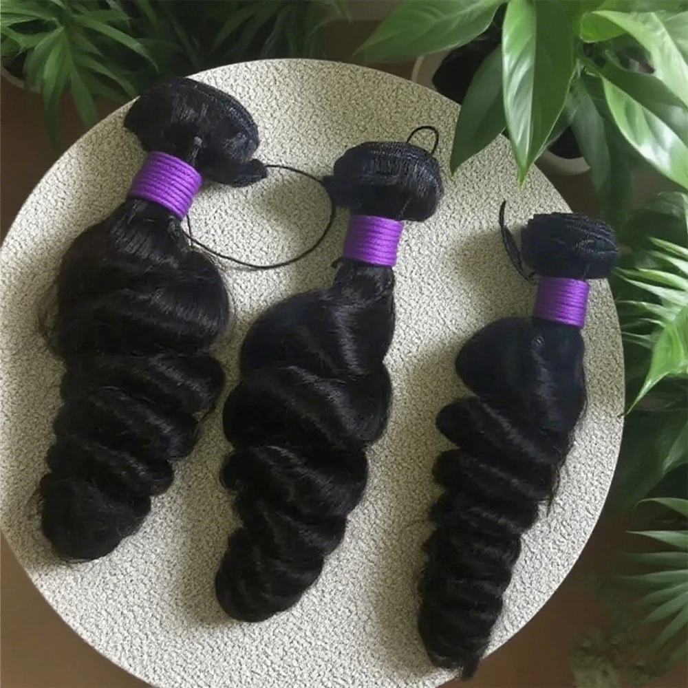 

26 28 Loose Wave Bundles 100% Human Hair Raw Virgin Unprocessed Extensions 2 3 4 Loose Deep Wave Bundles Double Weft Wholesale