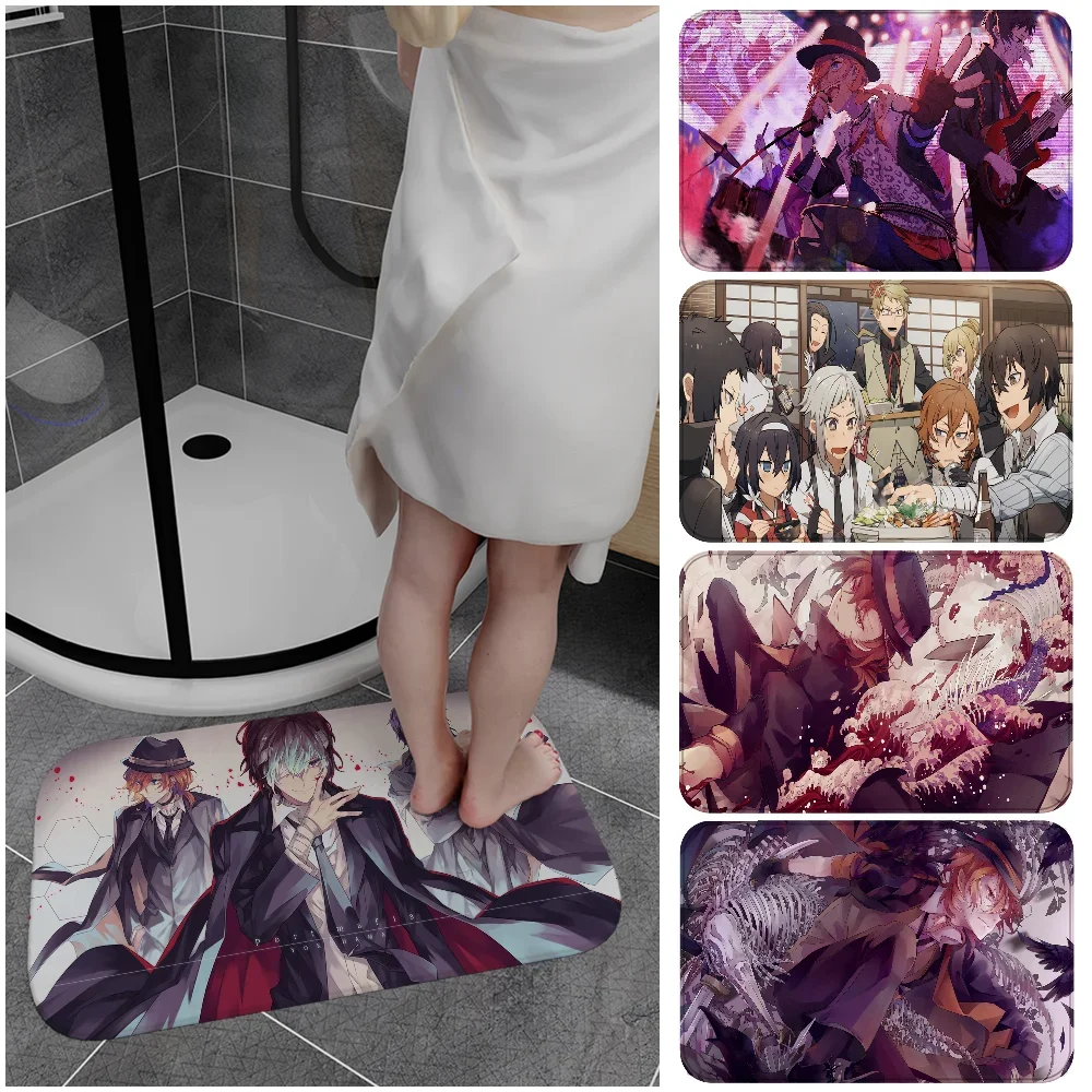 

Anime Bungo Stray Dogs Bathroom Mat Kids Room Bedroom Decoration Balcony Anti-Slip Doormat Living Room Bedside Area Rugs
