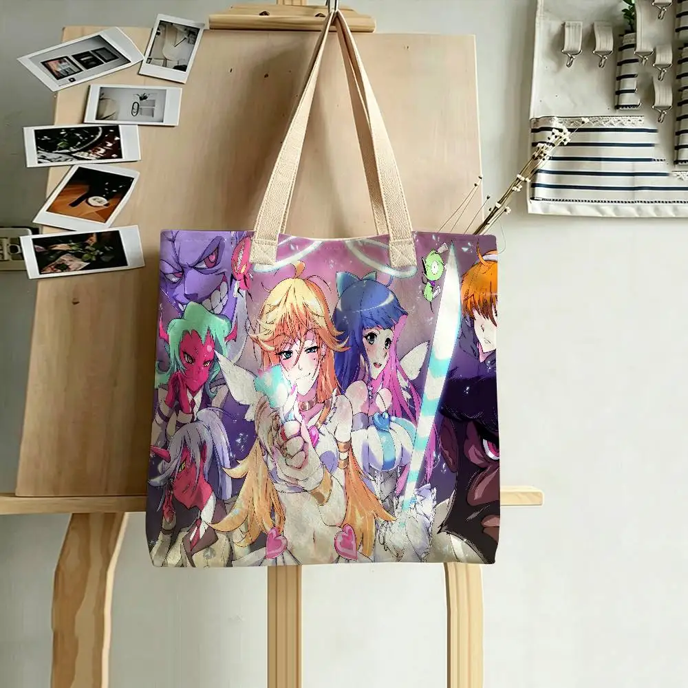 Anime P-panty And S-stockings Storage Bags Fashion Cotton Polyester Tote Bag Eco Friendly Reusable Large Capacity Shopping Bag view 3