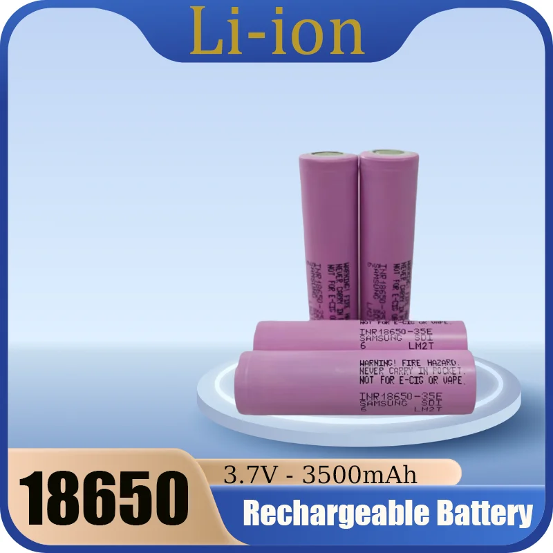 

18650 Battery 3.7V 3500mAh Rechargeable Li-ion High Capacity for Flashlight/Power Bank/E-bike/Drill Long Cycle Life & Safe