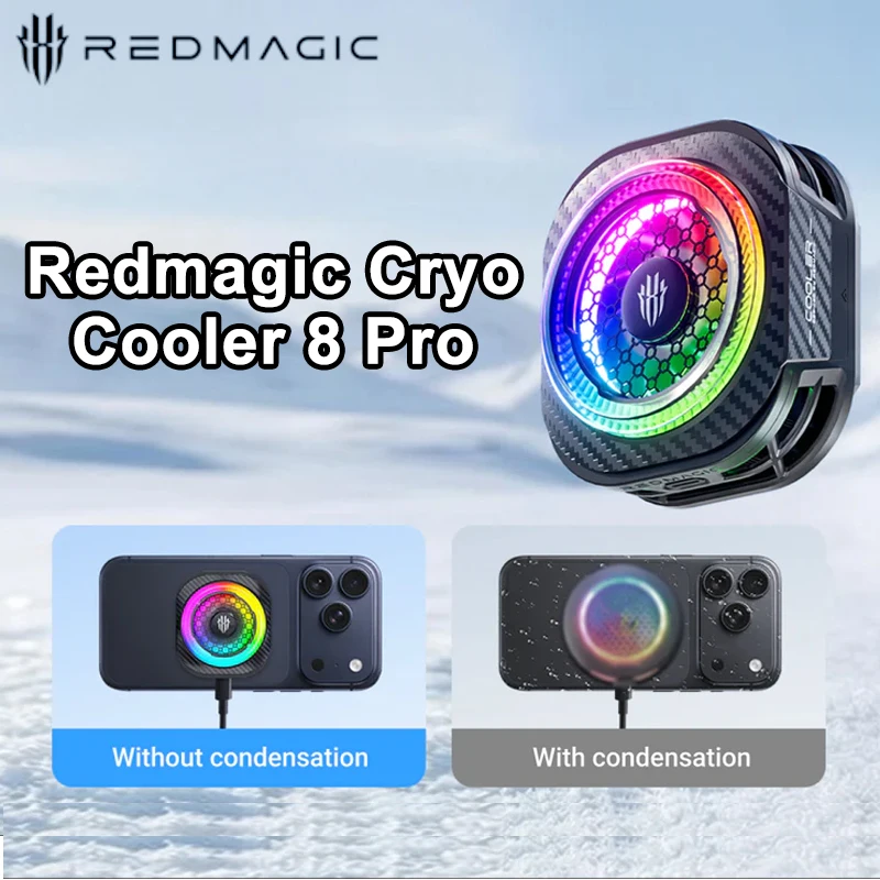 Redmagic  Cryo Cooler 8 Pro wo-in-one Magnetic Back-clip 8th-Gen COLDLNG Architecture 80°C Load Temperature Drop 36W High-Power