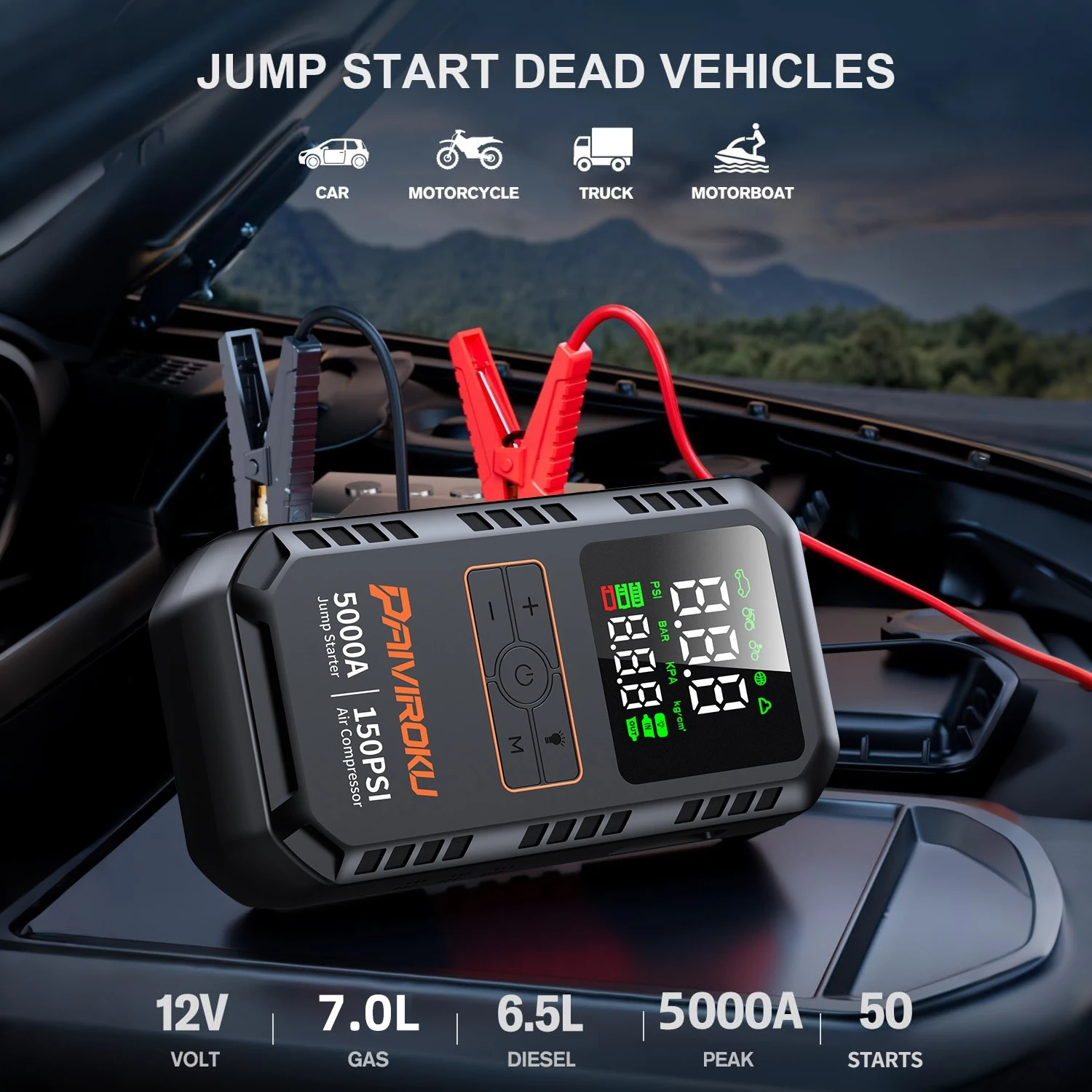 5000A Car Battery Jump Starter - đánh giá và giá Portable Jump Starter
