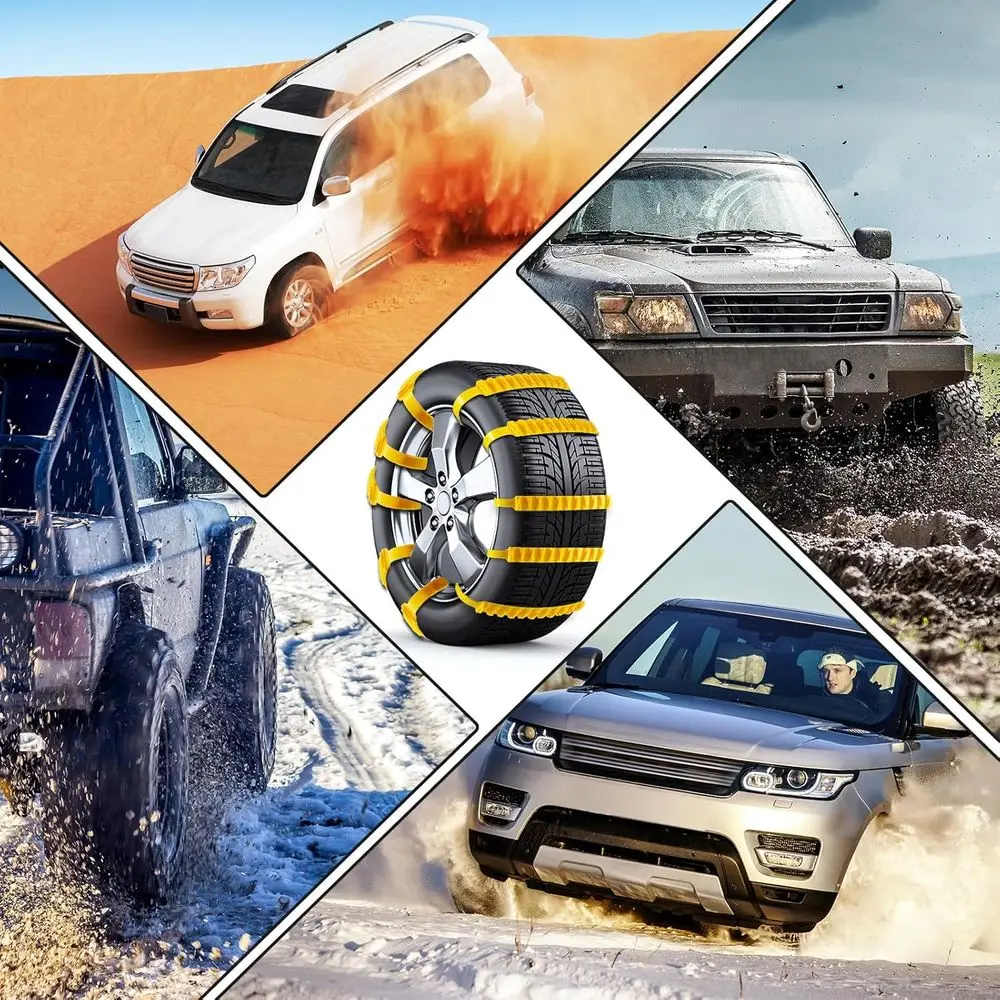 سلاسل شتوية عالمية مضادة للانزلاق لإطارات السيارات، عرض 1.26، 20 قطعة، مناسبة للإطارات 175-295 مم #5
