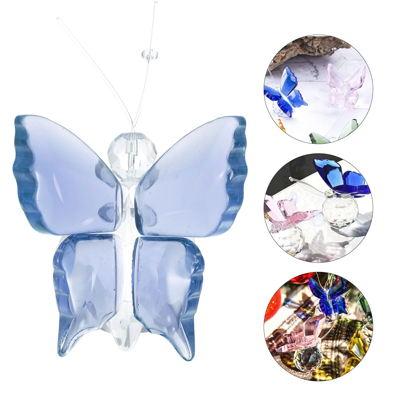 

2Pcs Crystal Butterfly Desktop Ornament Adorable Home Decoration for Office Living Room Bedroom Tabletop Artistic Adornment
