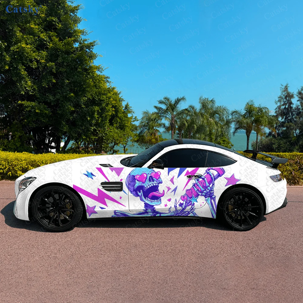 

Флуоресцентный череп меч боковая наклейка автомобиля декор, ПВХ водонепроницаемая устойчивая к царапинам наклейка, защита автомобиля, автоаксессуары в подарок