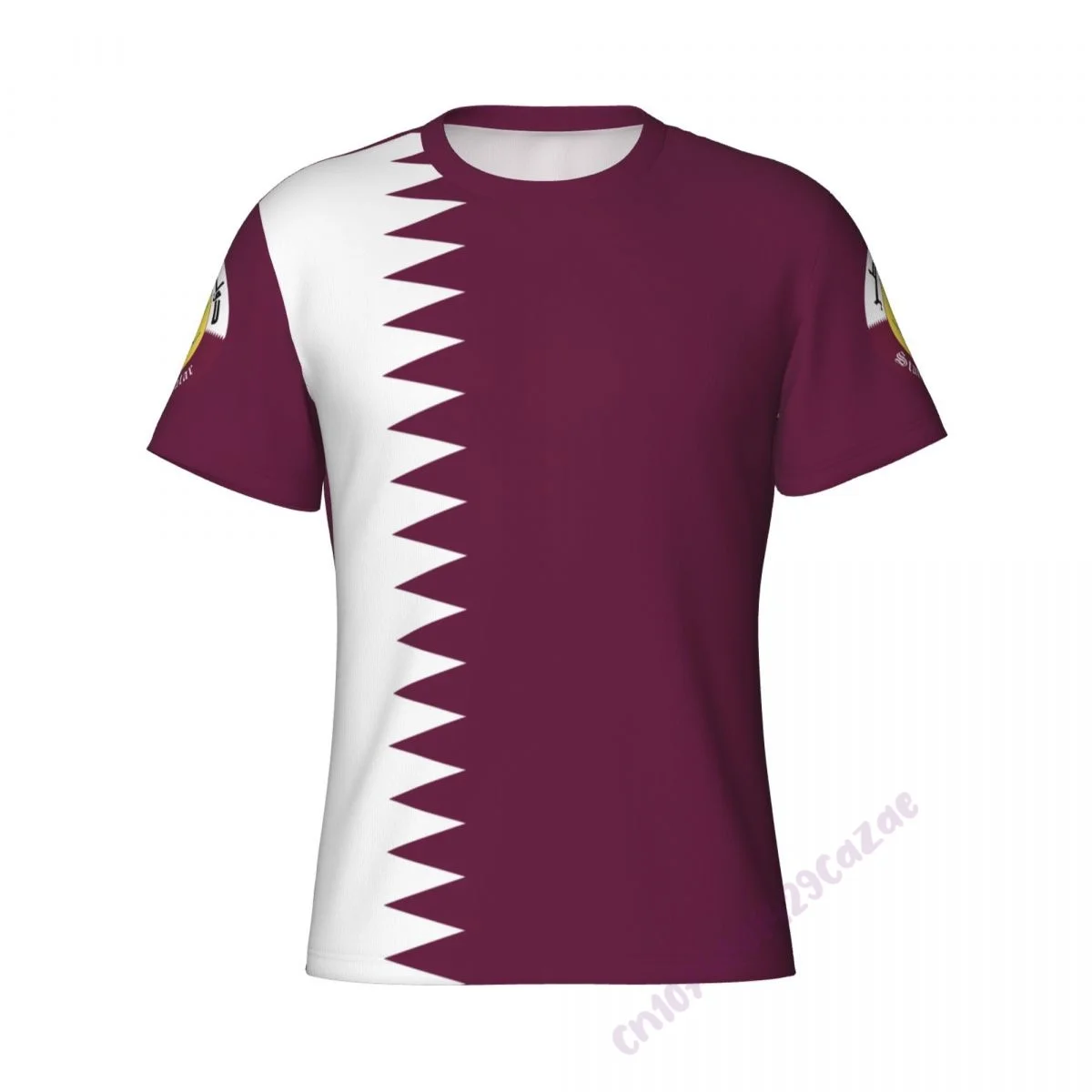 Qatar Flag 3D T-shirt Men Running Sport Skinny Short Tee Shirt Male Gym Fitness Bodybuilding Workout Tops Clothing